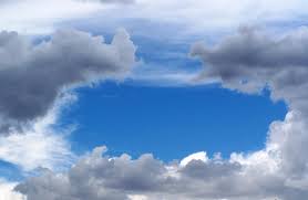 clouds parting