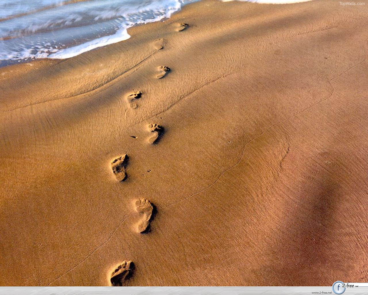 footprints in sand