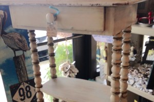 white distressed table