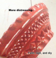 bowl distressed and "oiled"