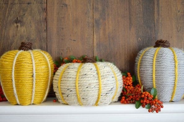 yarn wrapped pumkins