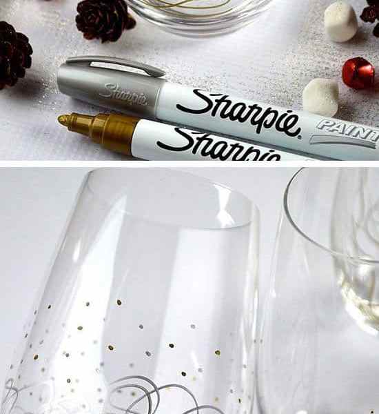christmas glasses diy
