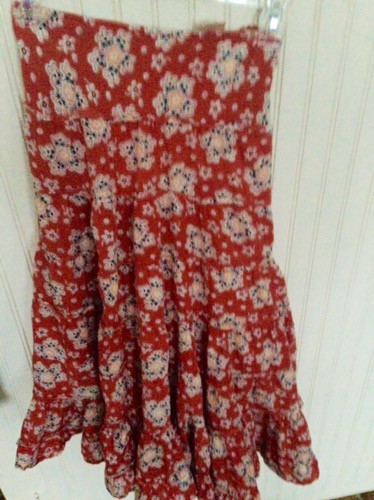 orange floral skirt