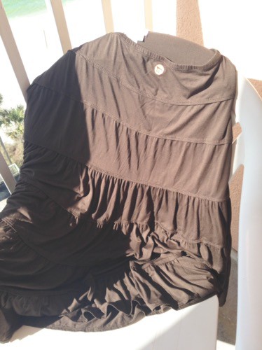 brown flounced skirt