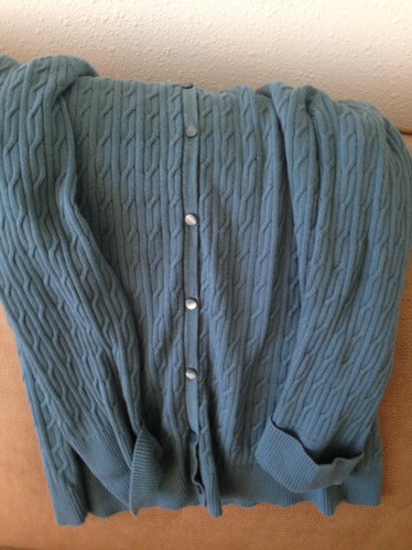 teal sweater