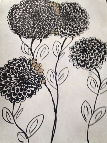 bl and white flowers