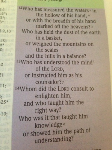 Isaiah 40: 12-14