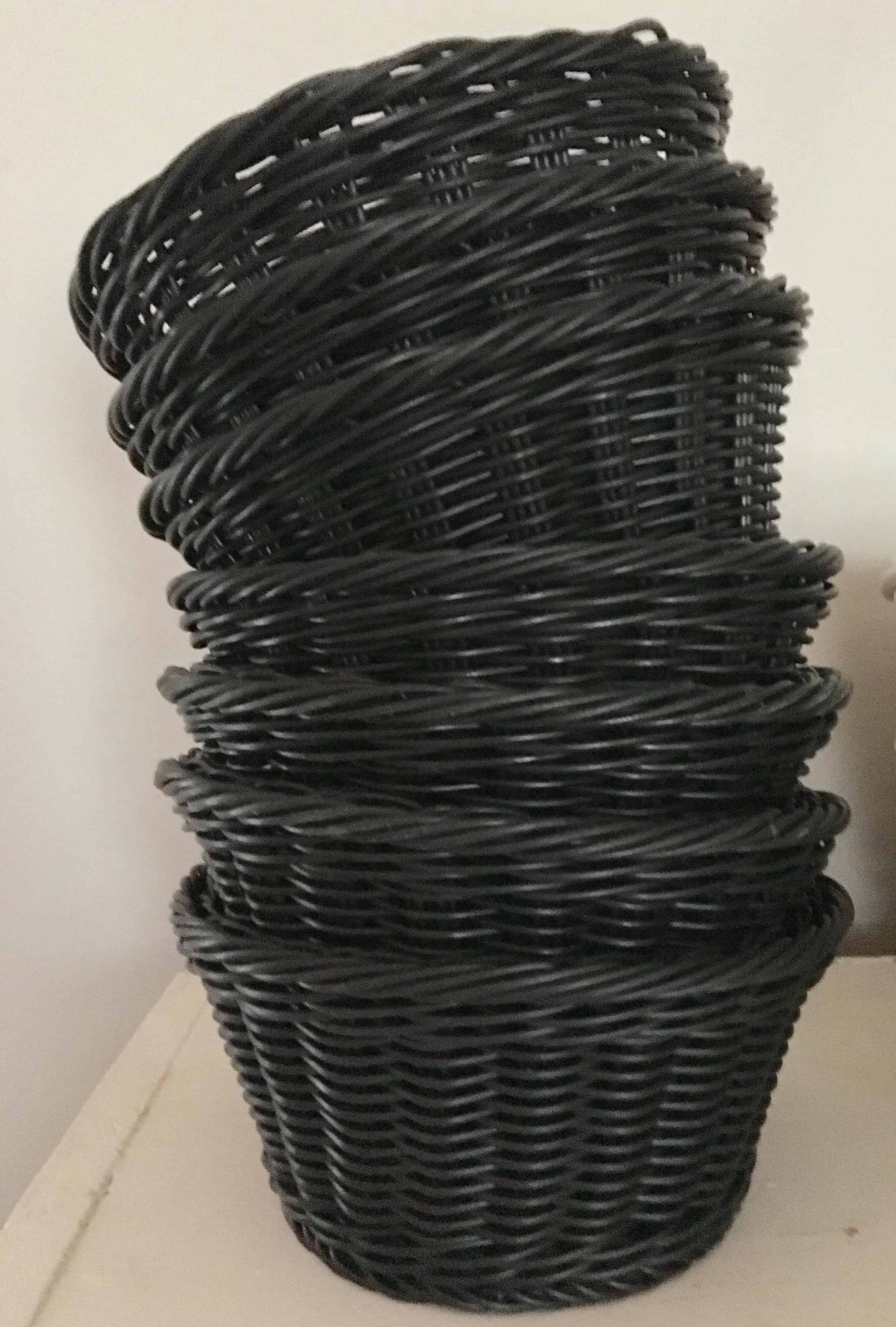 black baskets