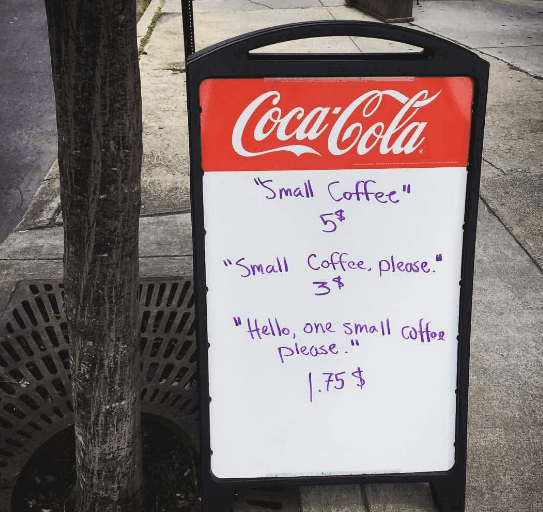 coffee-shop sign