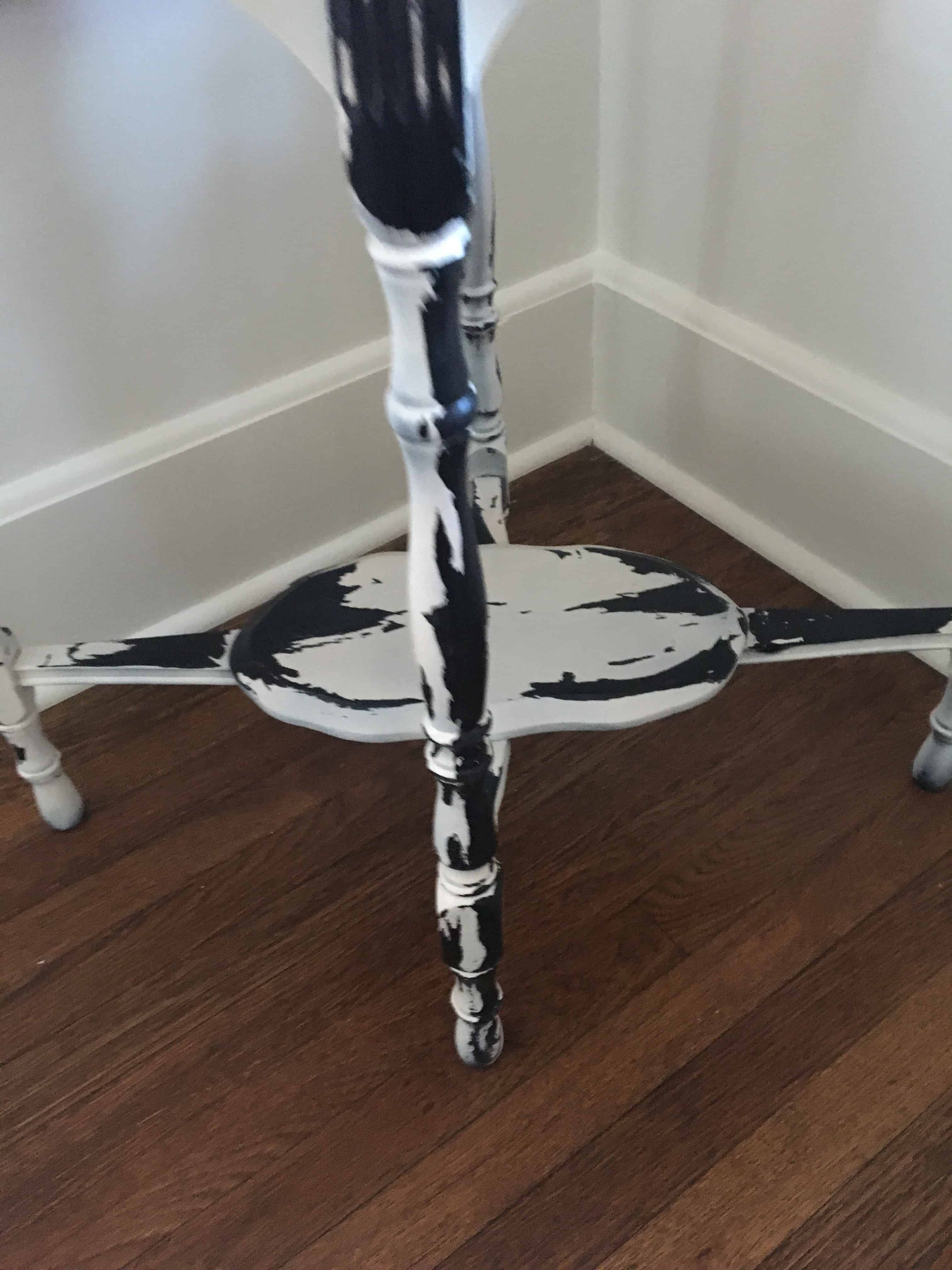 distressed white table