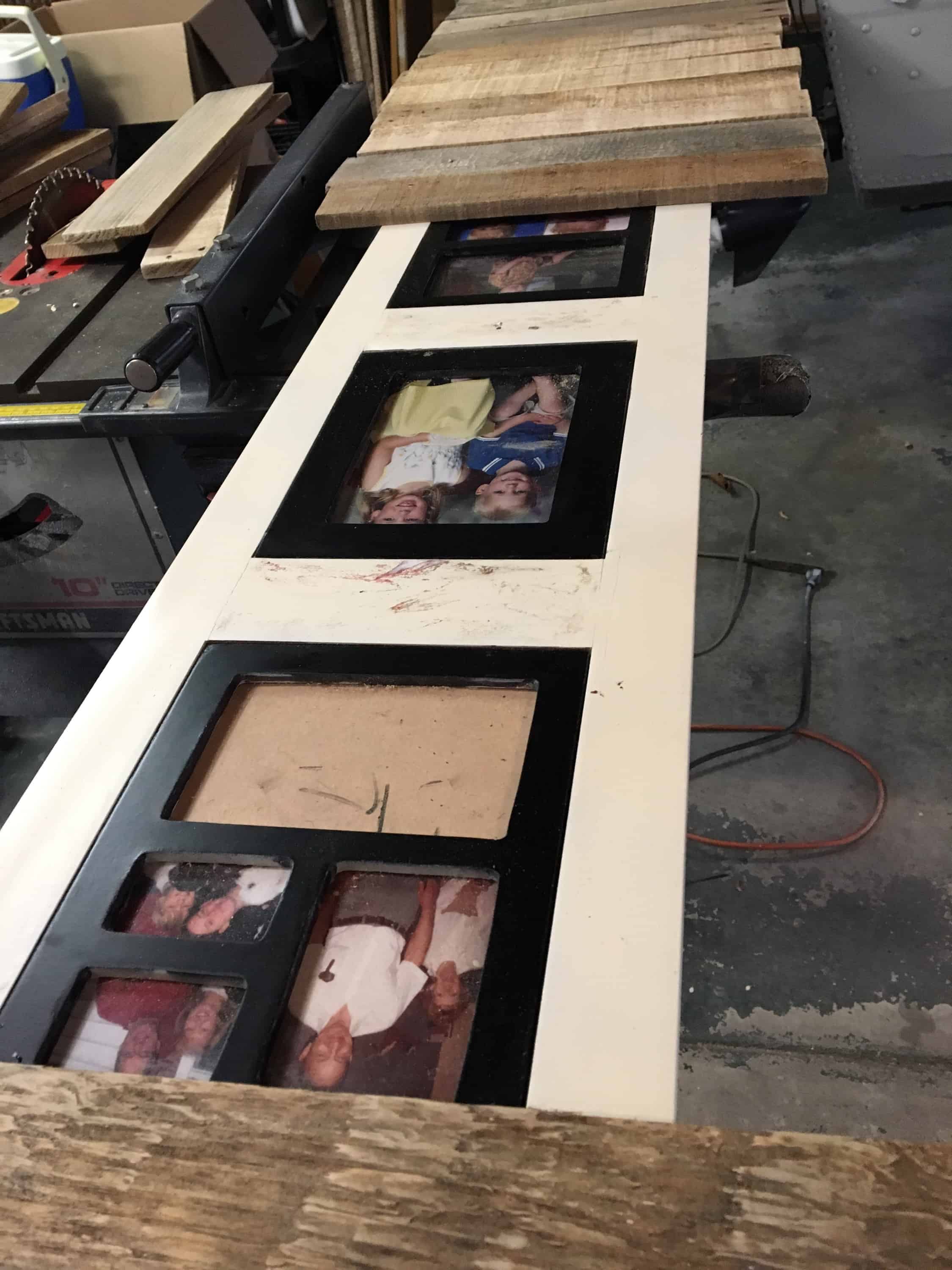 Pallet board rack with wire shelves