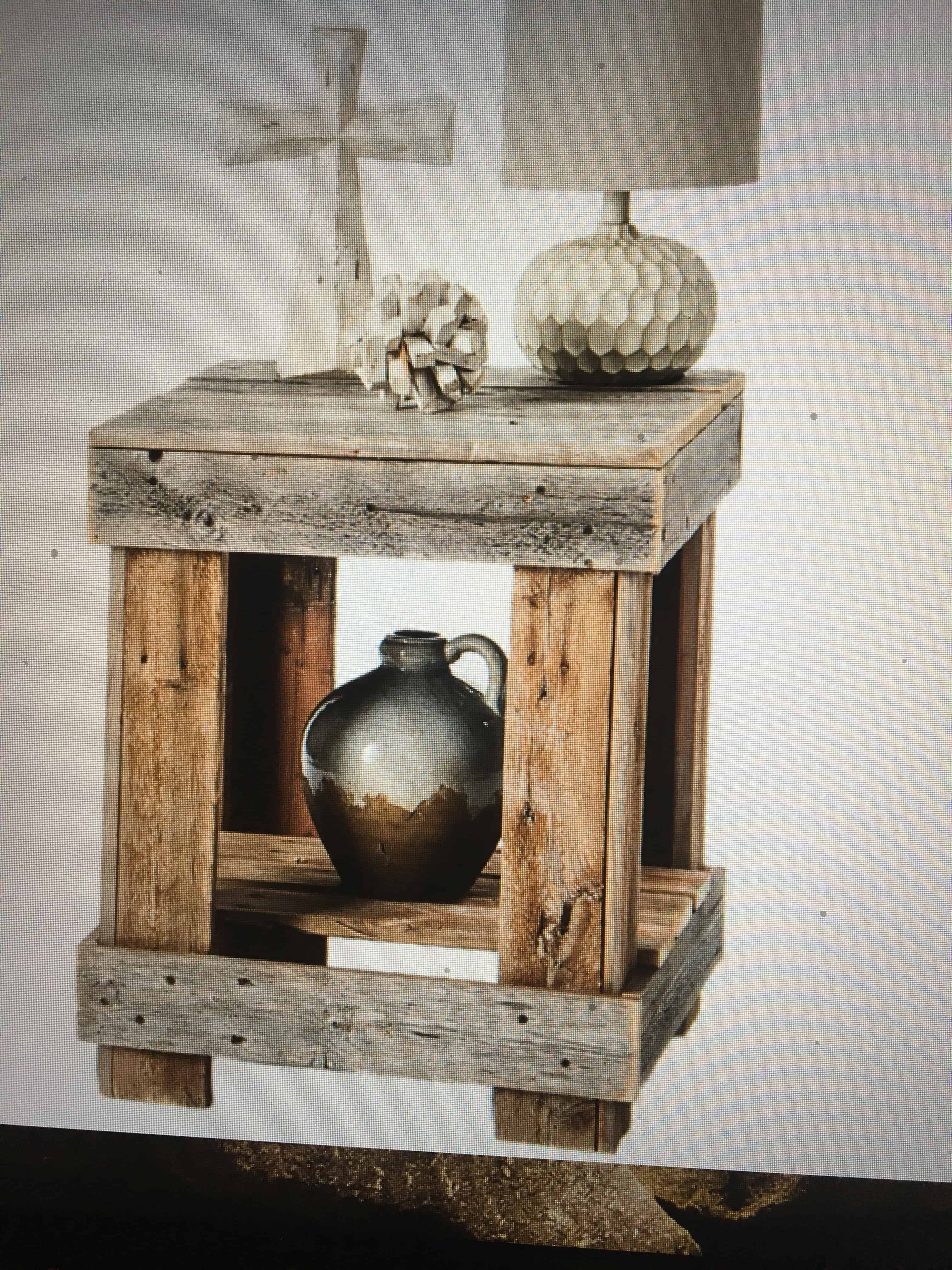 rustic end table