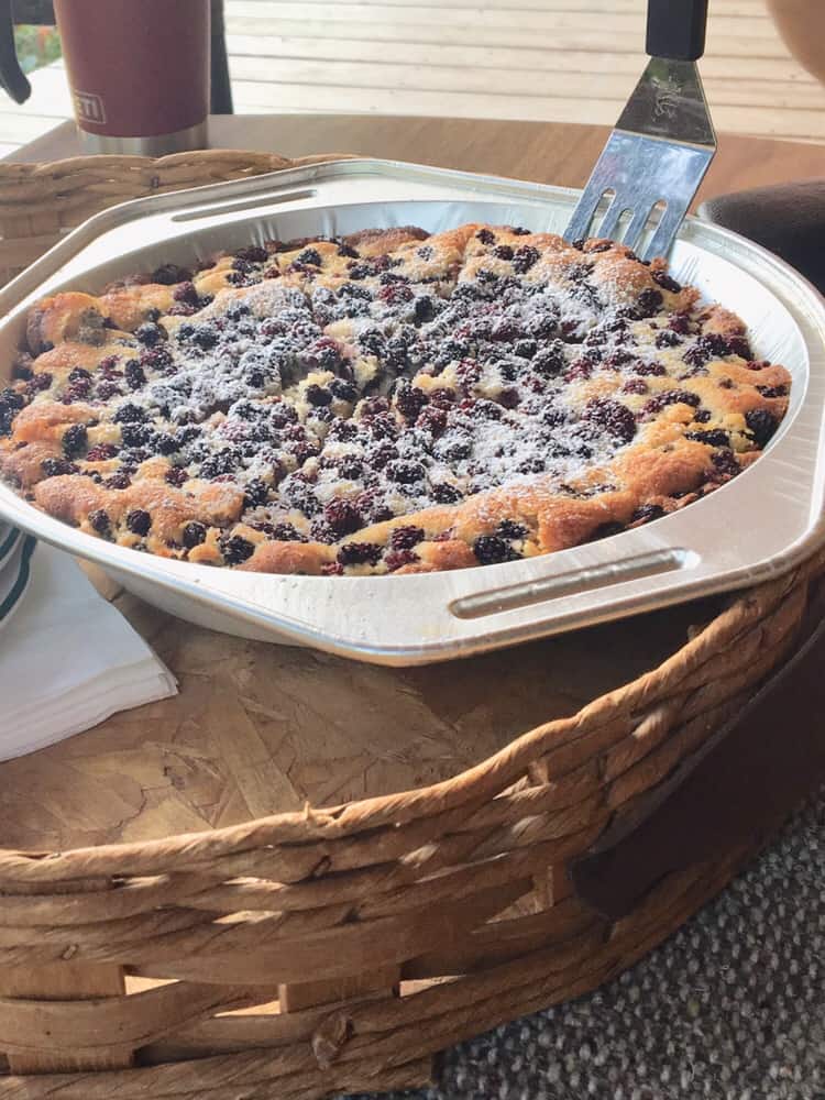 encouragement, recipe, blackberry coffee cake