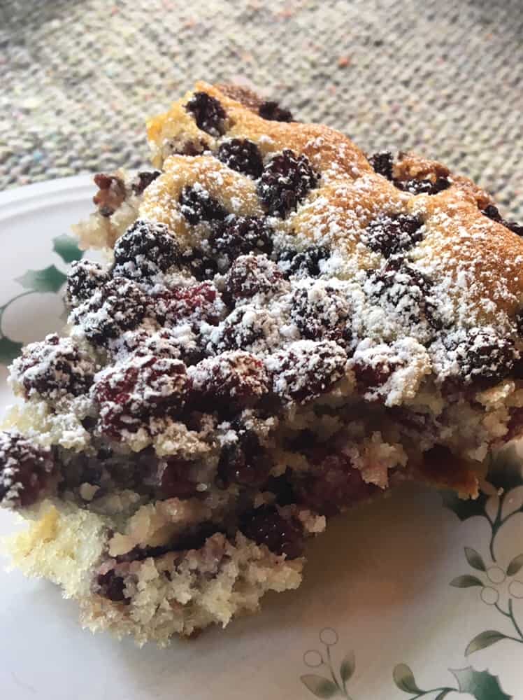 encouragement, recipe, blackberry coffee cake