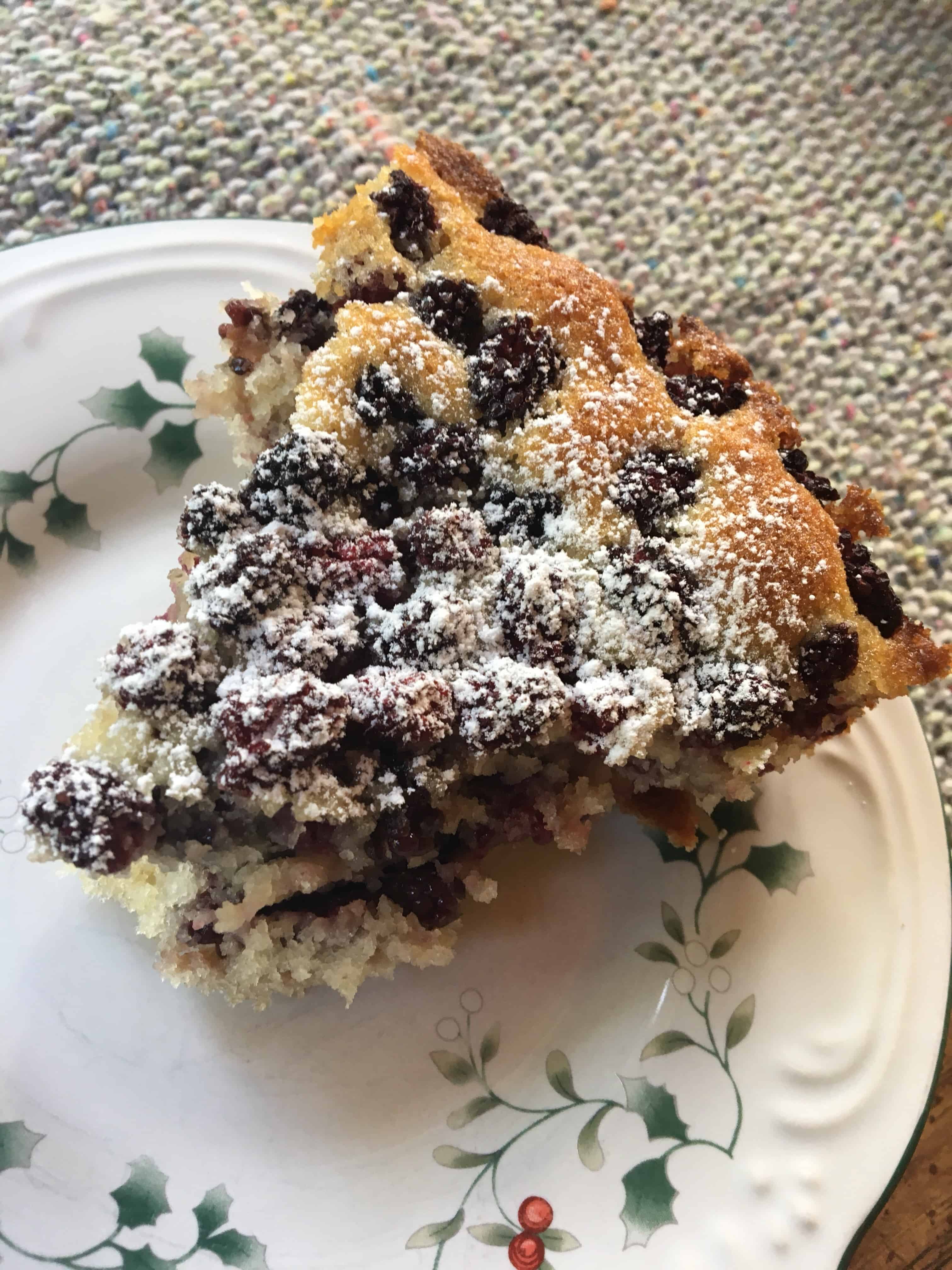 encouragement, recipe, blackberry coffee cake