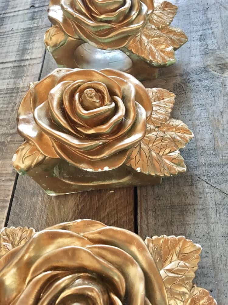 gold curtain holders/Thrift store/DIY