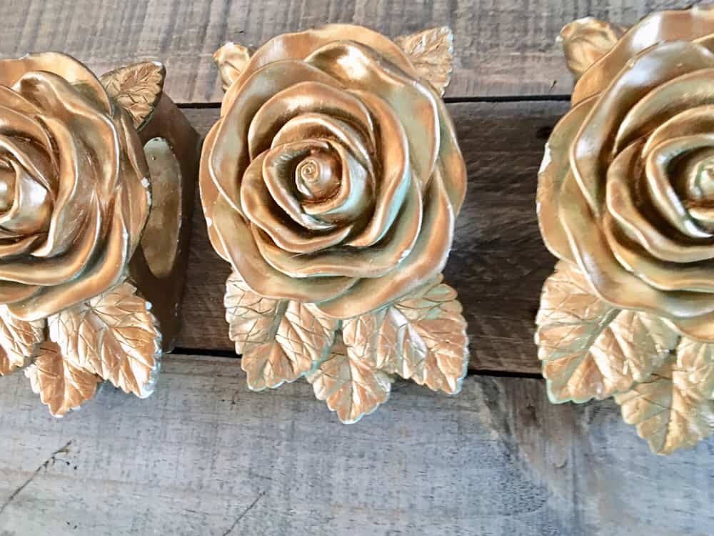 gold curtain holders/Thrift store/DIY