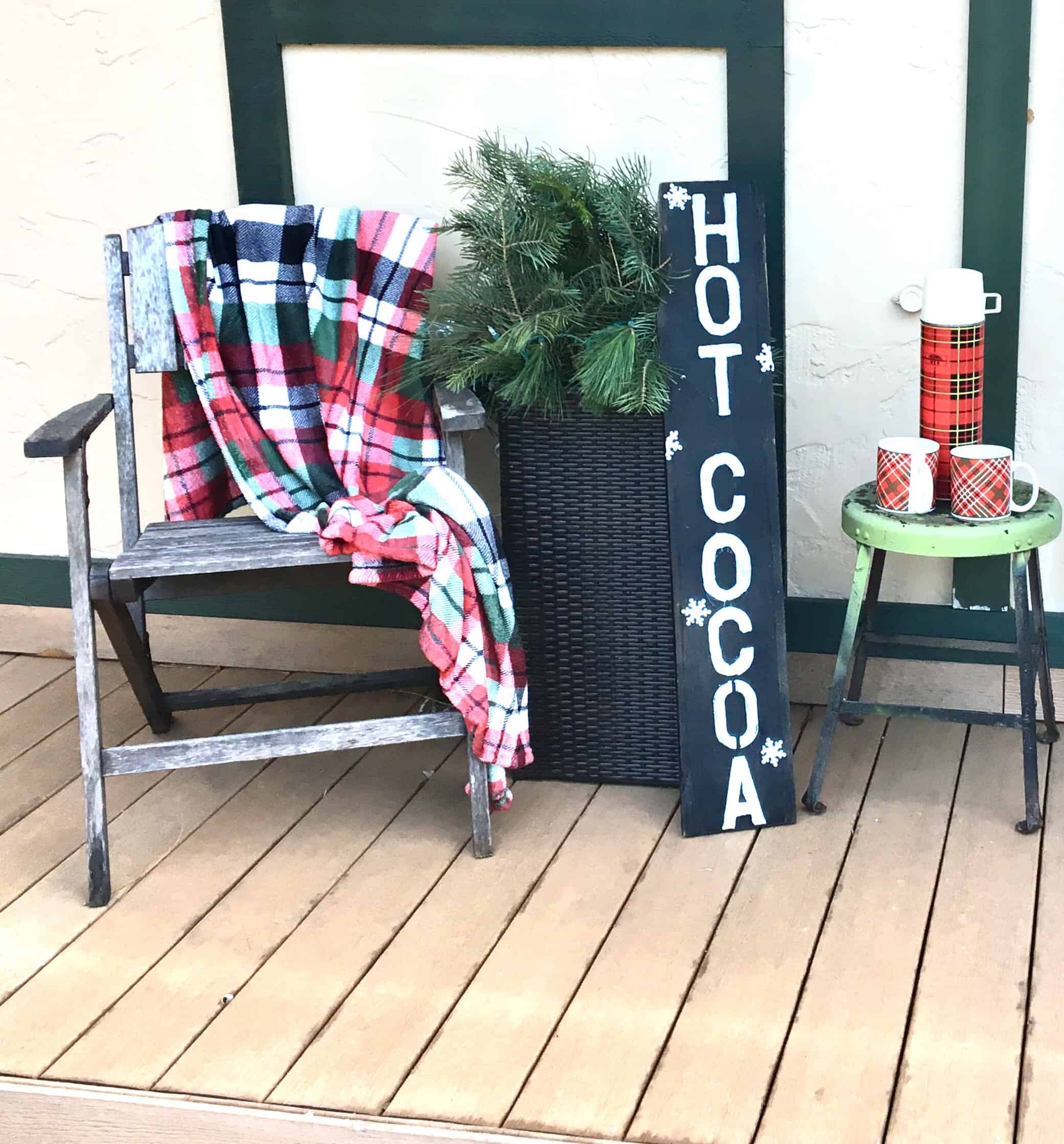 Christmas decorated porch