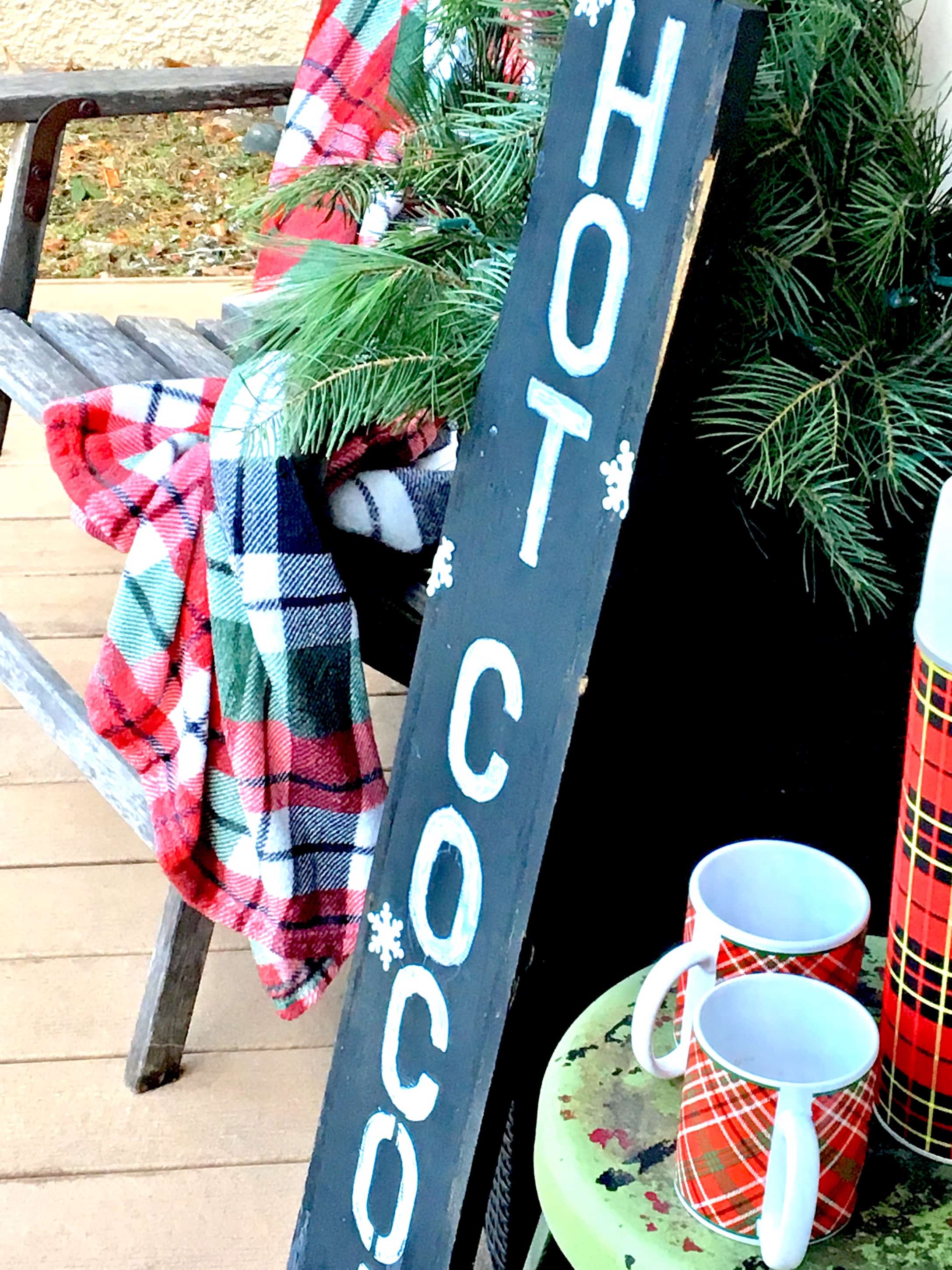 Christmas decorated porch