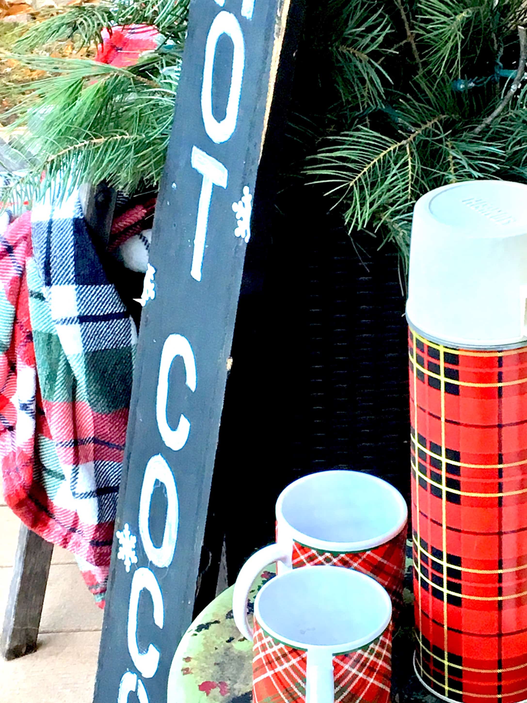 Christmas decorated porch