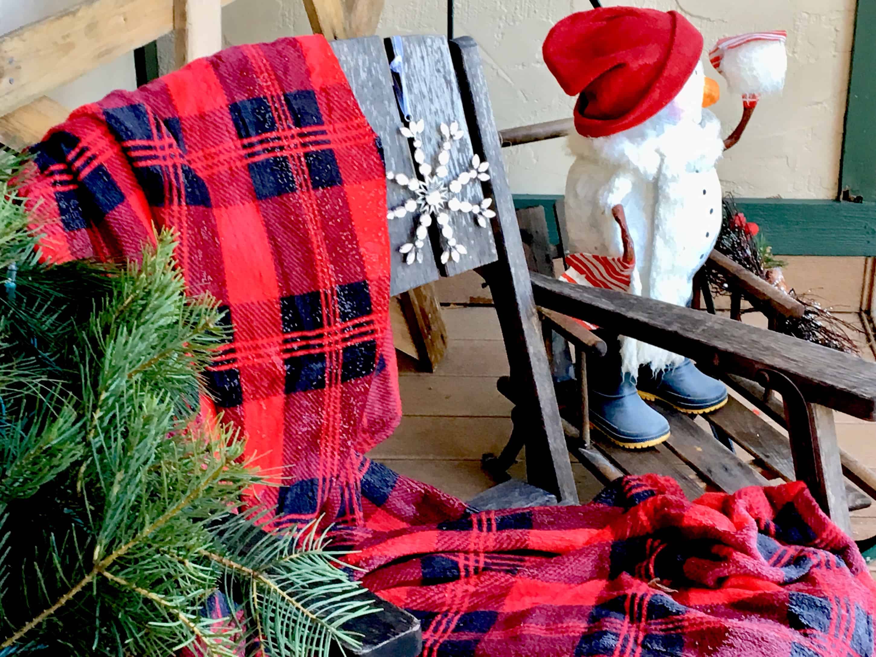 Christmas decorated porch