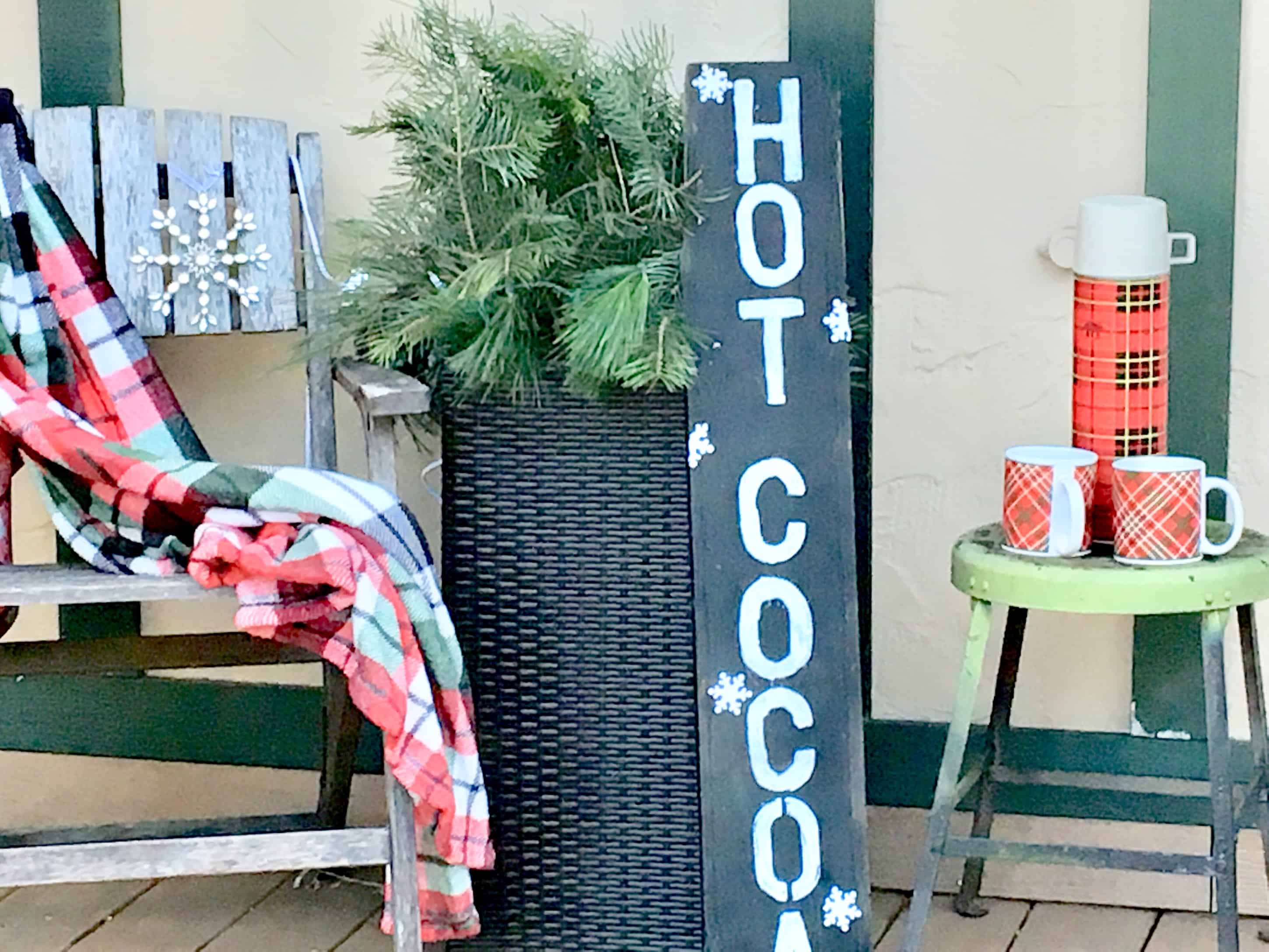Christmas decorated porch