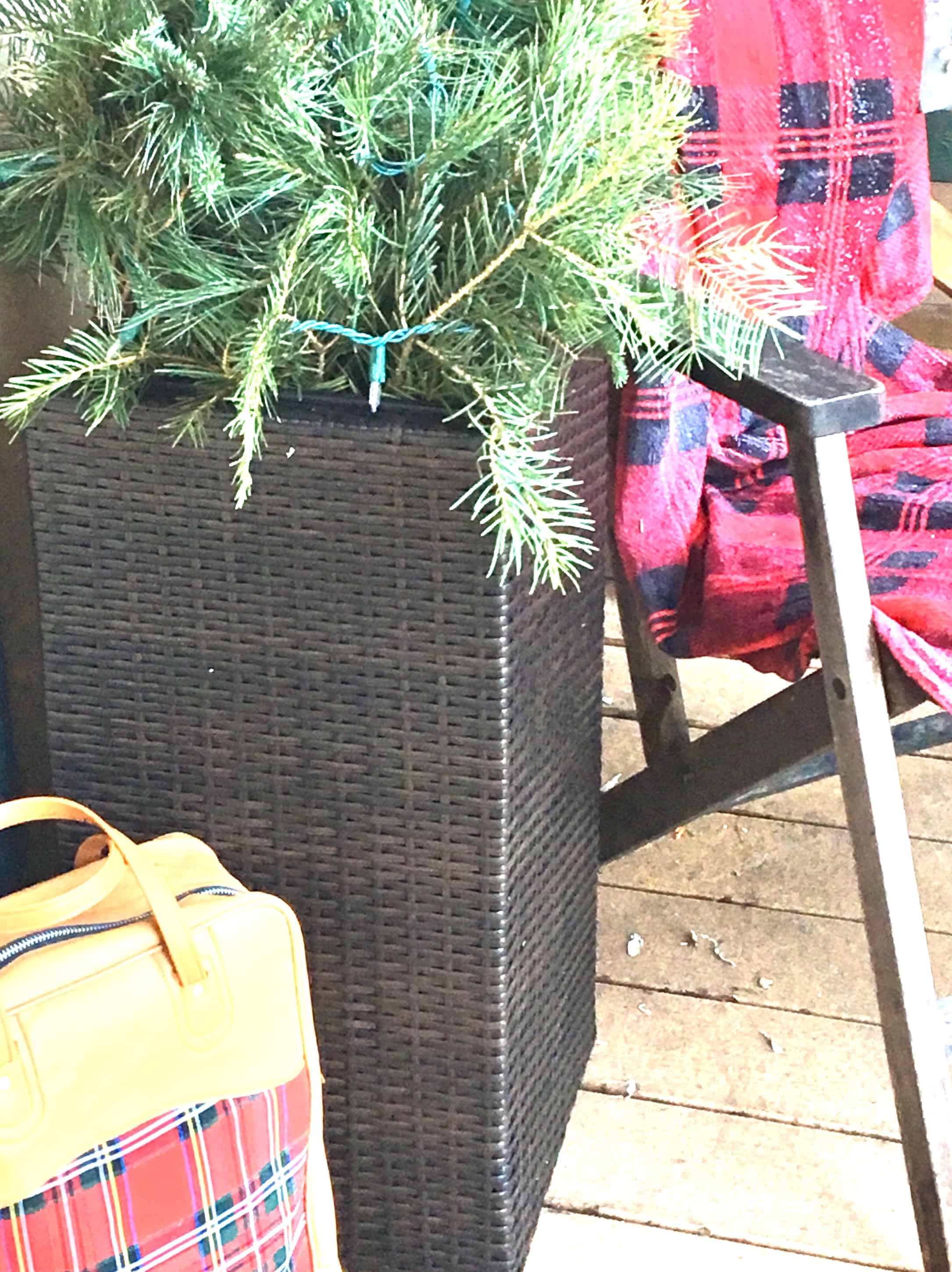 Christmas decorated porch
