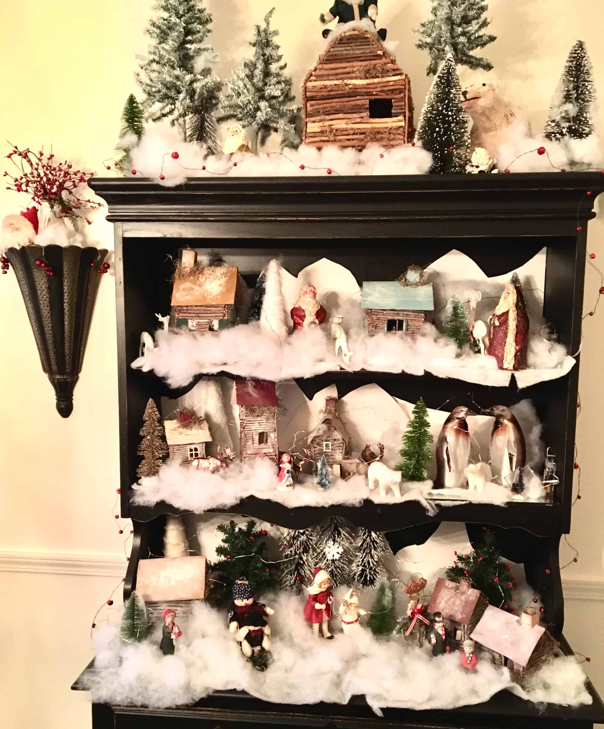 Christmas decorating/hutch