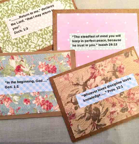 cripture cards/inspirational/diy