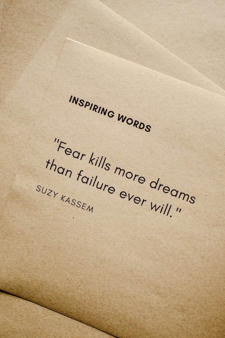 close up shot of inspiring words on a brown paper/motivational thoughts