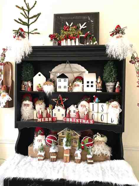 Christmas Hutch decorating