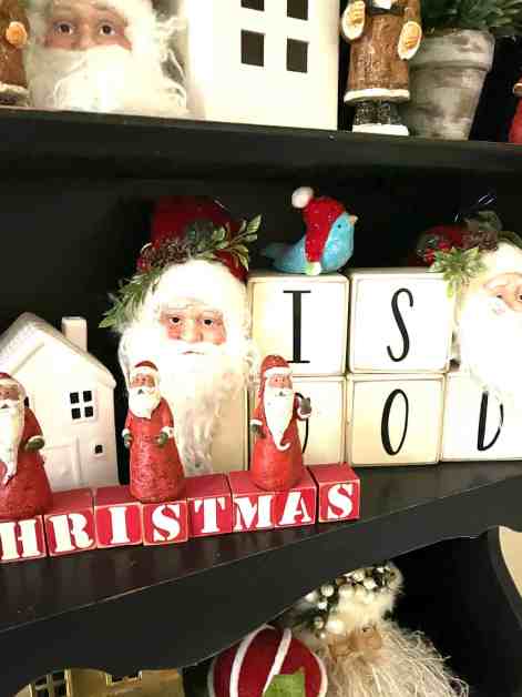 Christmas hutch decorating