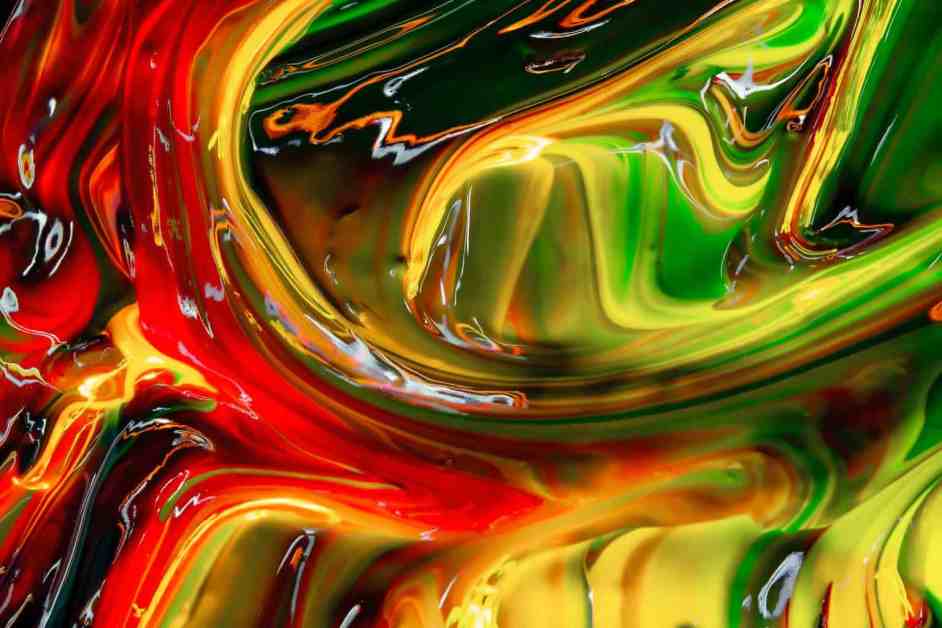 colorful acrylic paints mixed together