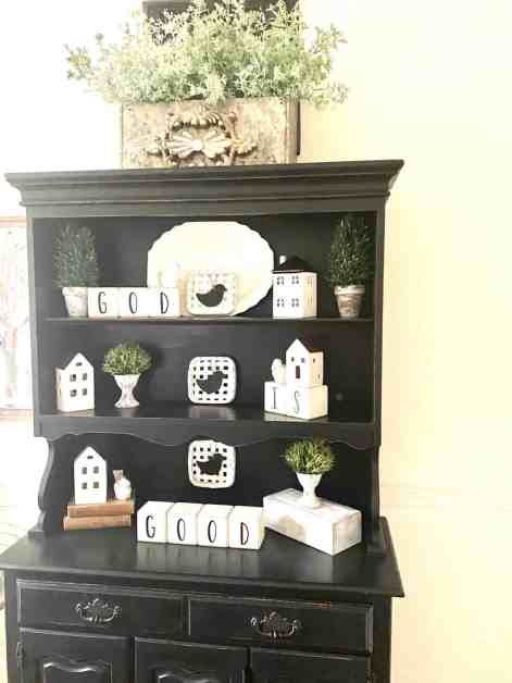 dining hutch/spring decorating