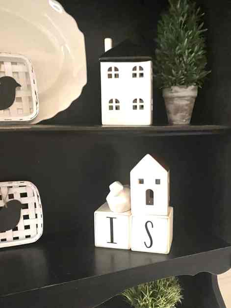 dining room hutch/spring decorating