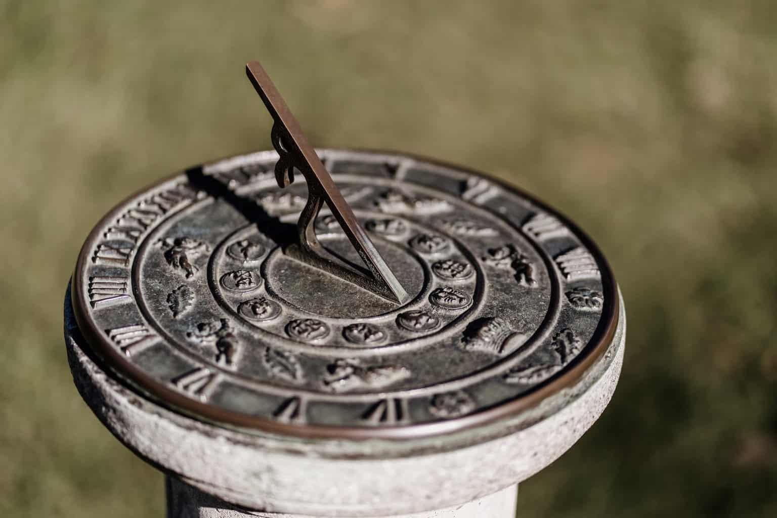 close up of a sundial
