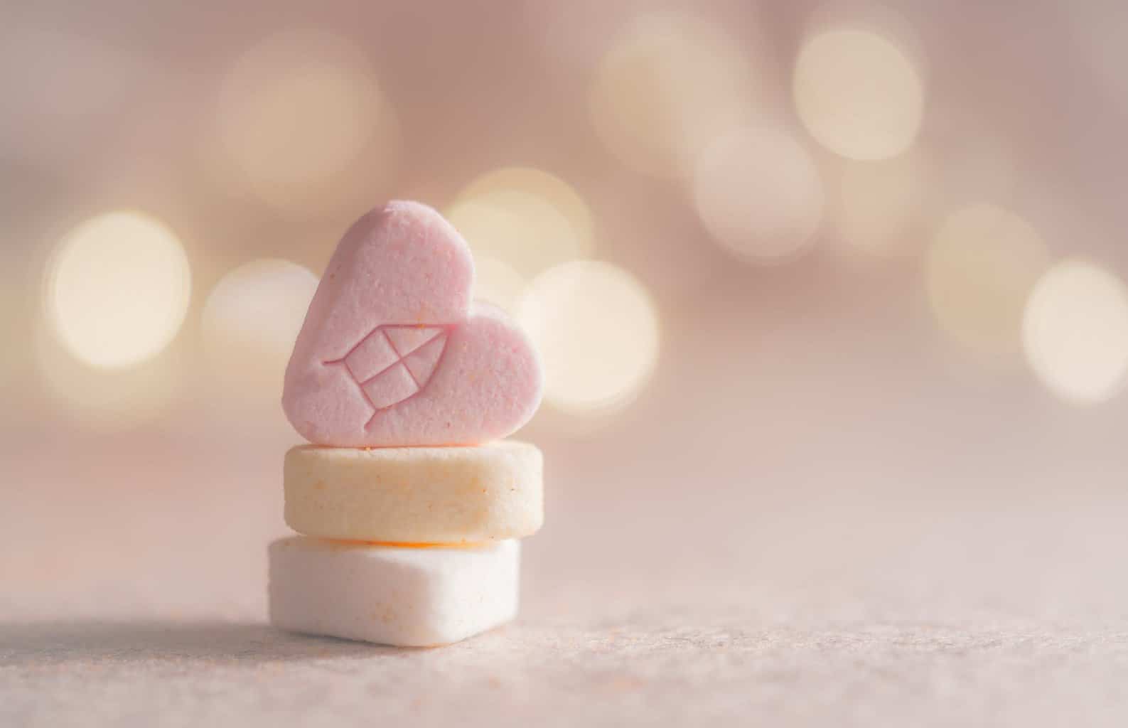 three beige yellow and pink heart marshmallows//thoughts