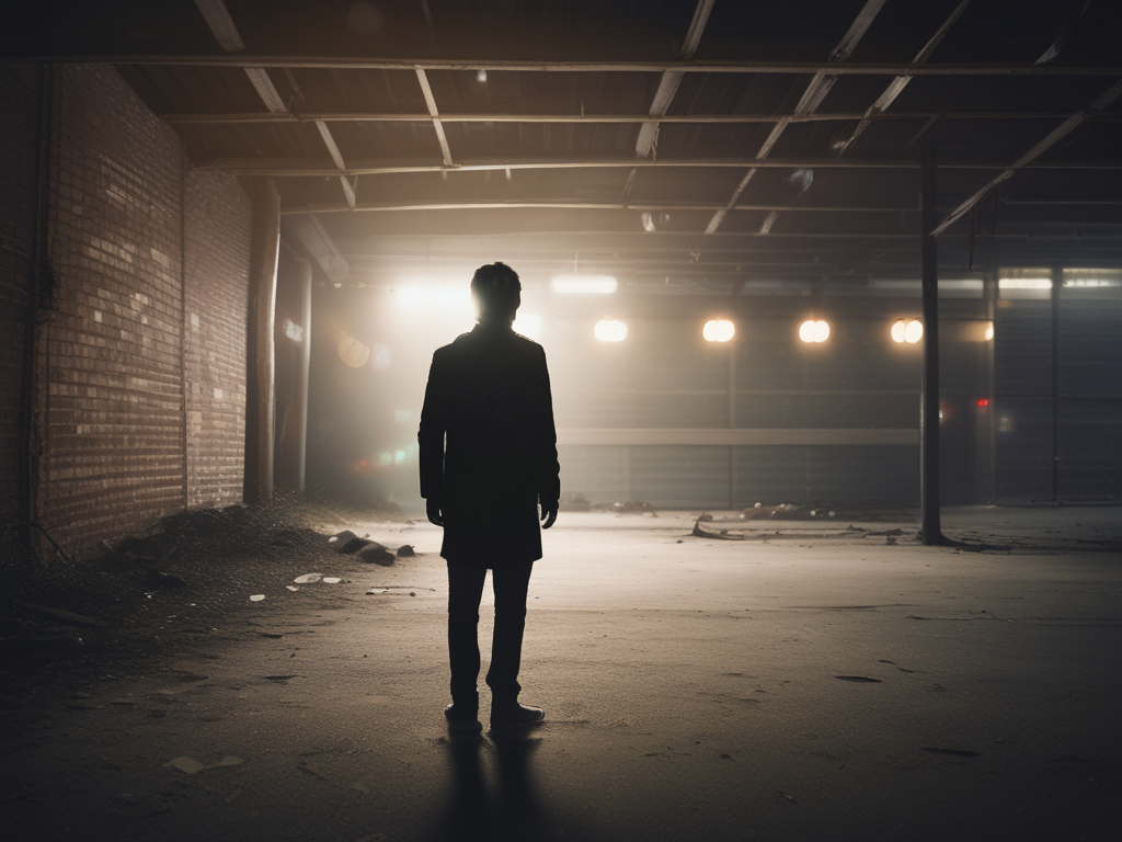 man looking insecure/positive words
