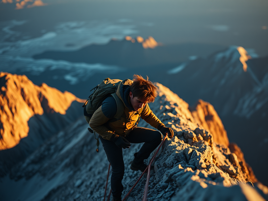 person climbing a rock/conduct