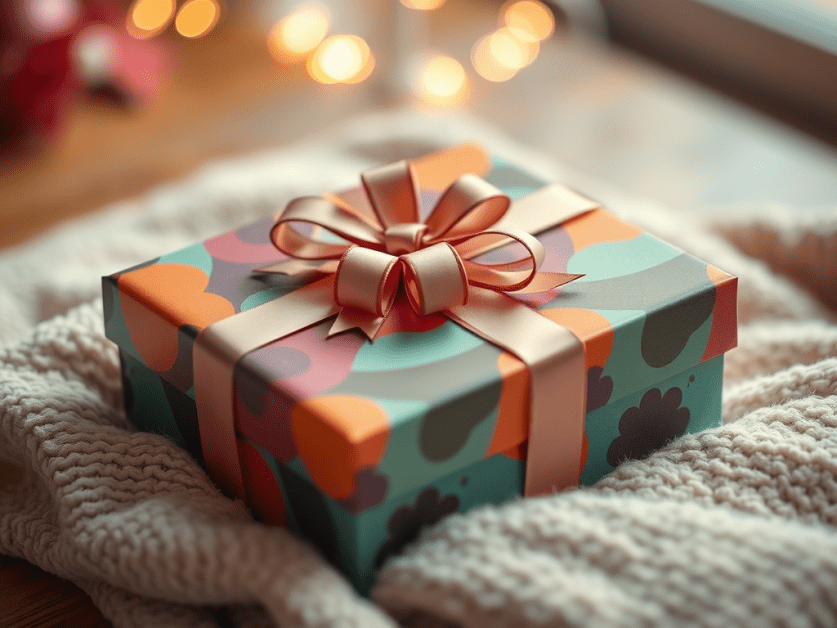 a wrapped gift//giving