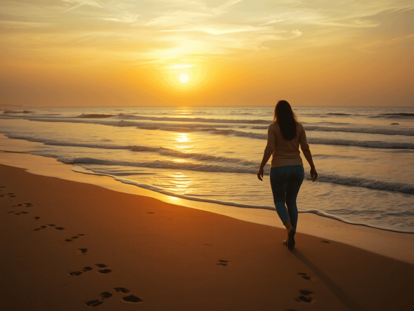 woman walking on a beach/summer