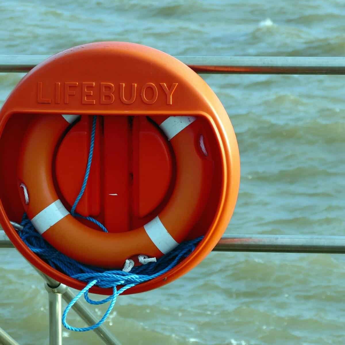 orange lifebuoy in case