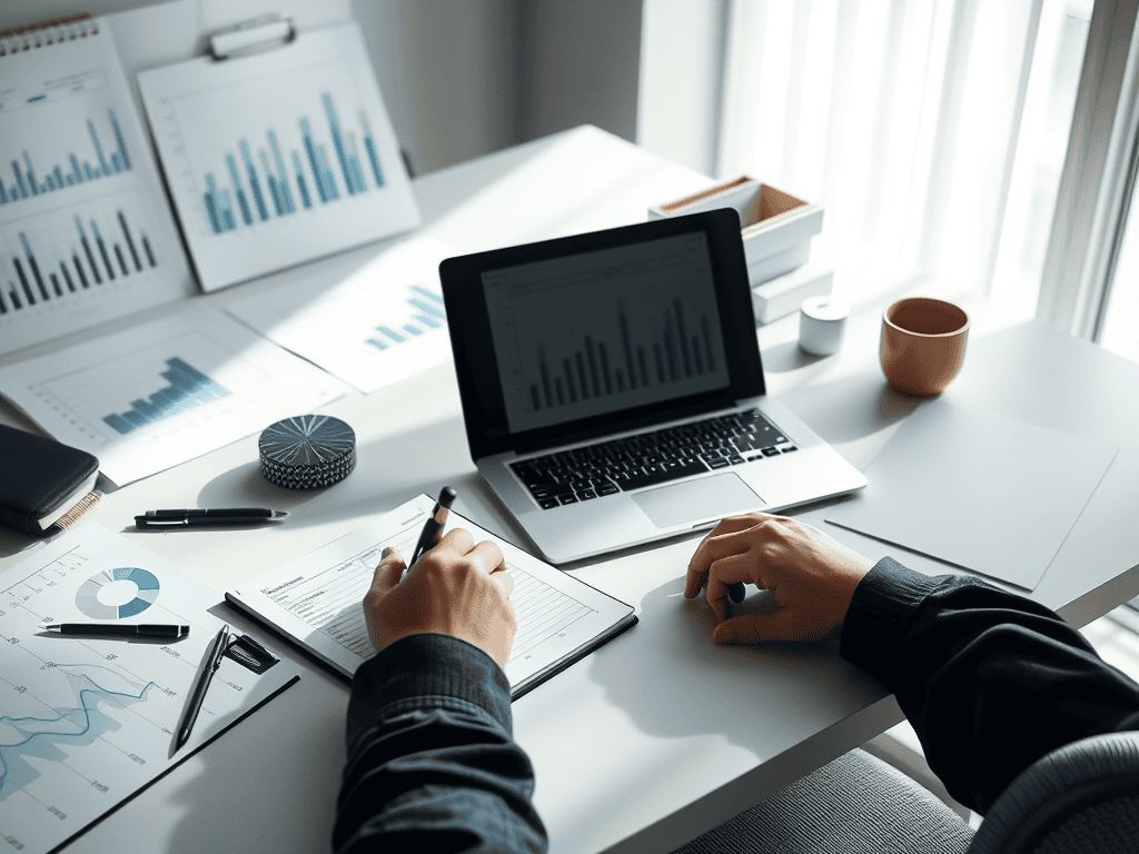 strategy/picture of a person making plans on paper