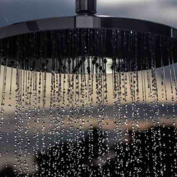 close up shot of a shower head